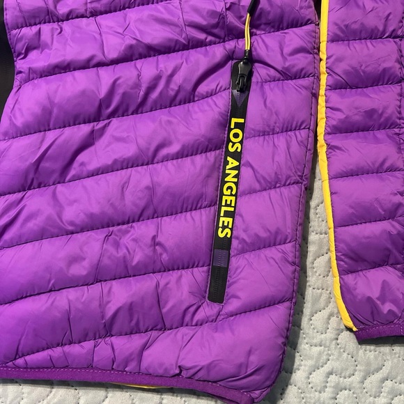 NBA LA Los Angeles lakers puffer jacket zip up coat outerwear medium basketball - Picture 4 of 6